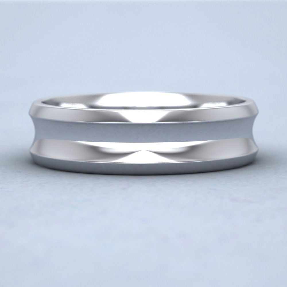 Concave 500 Palladium 6mm Wedding Ring Down View