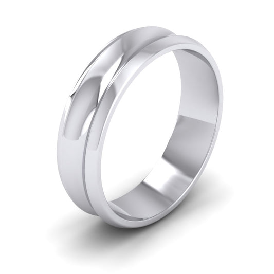 Concave 9ct White Gold 6mm Wedding Ring