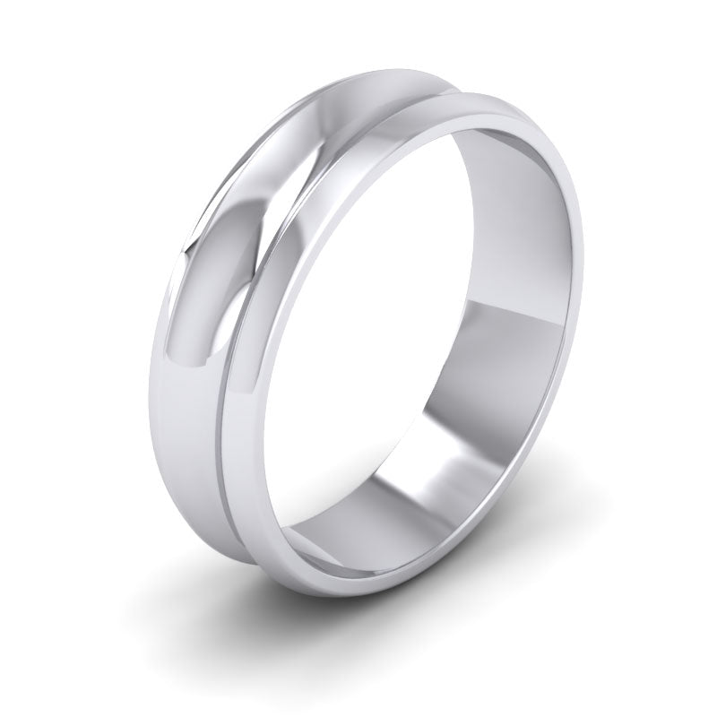 Concave 18ct White Gold 6mm Wedding Ring