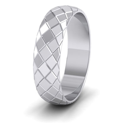 Facet And Line Harlequin Design 950 Palladium 6mm Wedding Ring