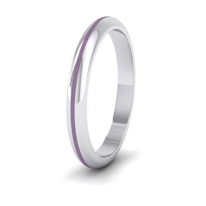 Lilac Enamelled Sterling Silver 2.5mm Wedding Ring