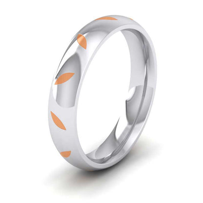 Peach Enamelled 9ct White Gold 4mm Wedding Ring