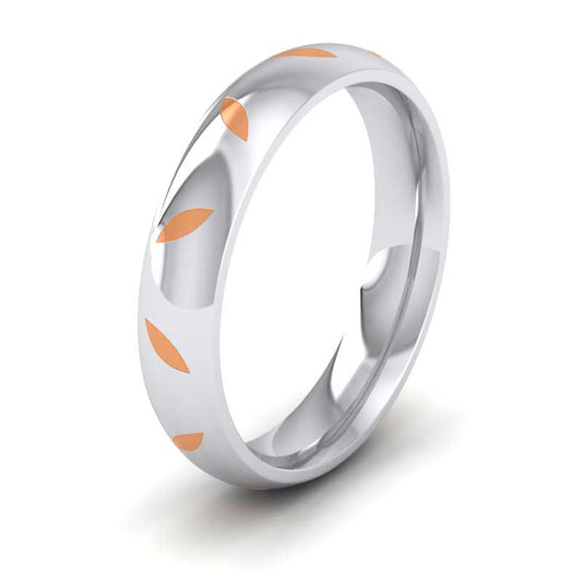 Peach Enamelled Sterling Silver 4mm Wedding Ring