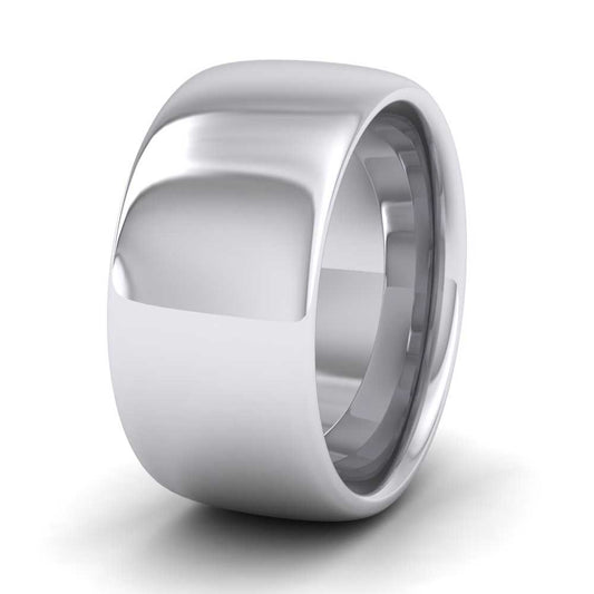 500 Palladium 10mm Cushion Court Shape (Comfort Fit) Super Heavy Weight Wedding Ring