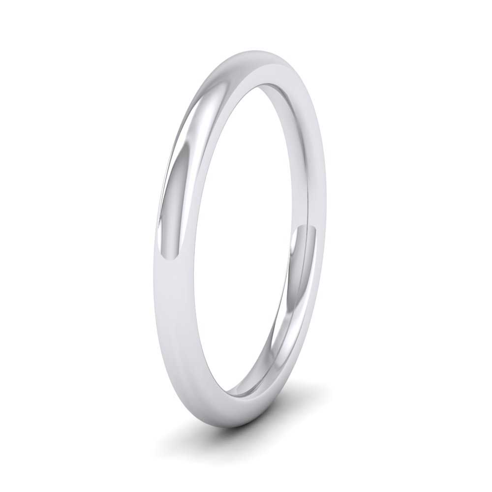 925 Sterling Silver 2mm Cushion Court Shape (Comfort Fit) Super Heavy Weight Wedding Ring
