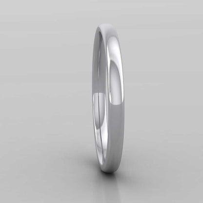 950 Platinum 2mm Cushion Court Shape (Comfort Fit) Classic Weight Wedding Ring Right View