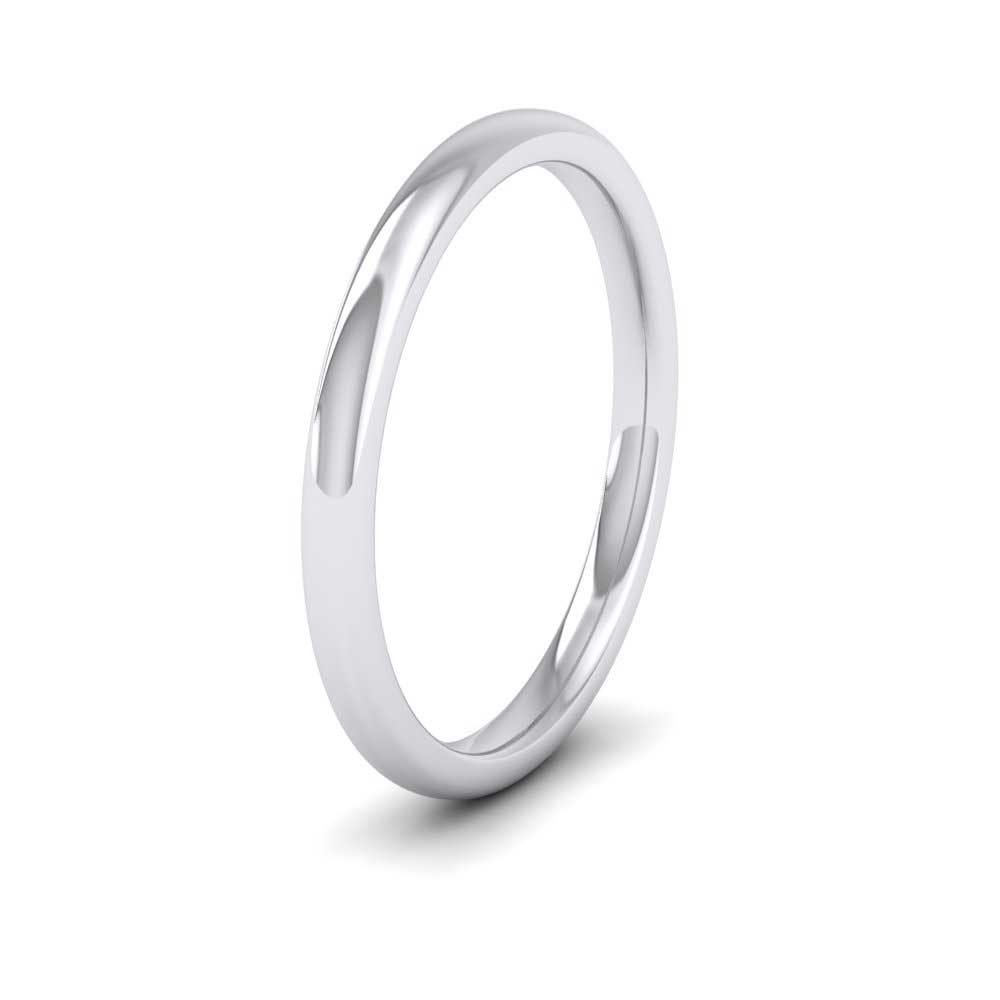 925 Sterling Silver 2mm Cushion Court Shape (Comfort Fit) Extra Heavy Weight Wedding Ring