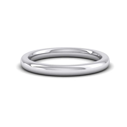 500 Palladium 2.5mm Cushion Court Shape (Comfort Fit) Super Heavy Weight Wedding Ring Down View