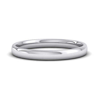 500 Palladium 2.5mm Cushion Court Shape (Comfort Fit) Classic Weight Wedding Ring Down View