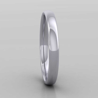 9ct White Gold 2.5mm Cushion Court Shape (Comfort Fit) Classic Weight Wedding Ring Right View