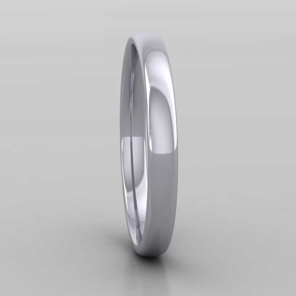 18ct White Gold 2.5mm Cushion Court Shape (Comfort Fit) Classic Weight Wedding Ring Right View