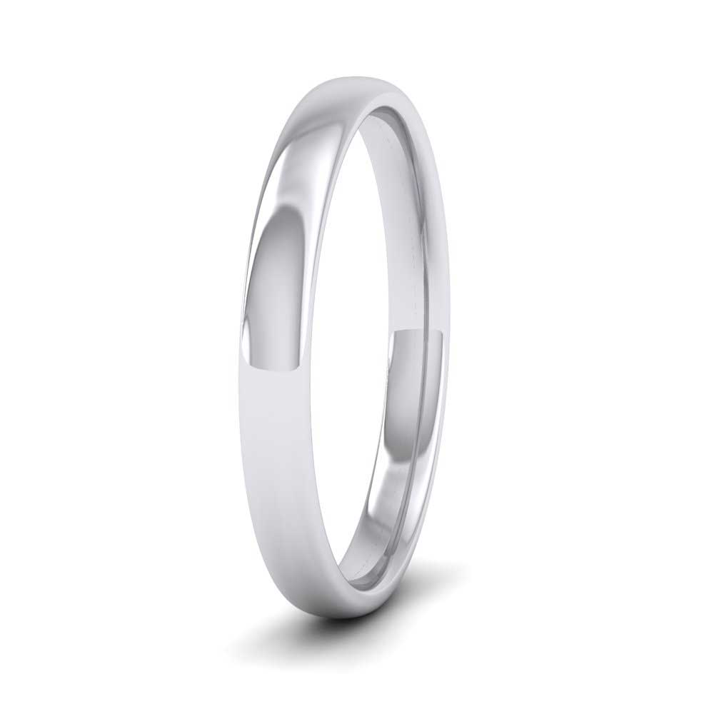 14ct White Gold 2.5mm Cushion Court Shape (Comfort Fit) Classic Weight Wedding Ring