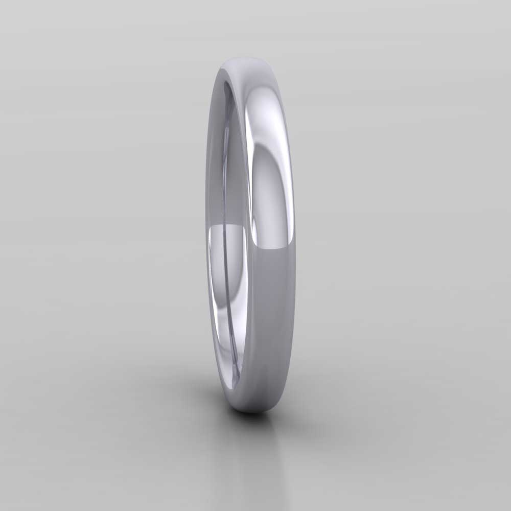 9ct White Gold 2.5mm Cushion Court Shape (Comfort Fit) Extra Heavy Weight Wedding Ring Right View
