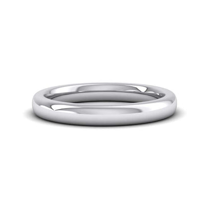 500 Palladium 3mm Cushion Court Shape (Comfort Fit) Super Heavy Weight Wedding Ring Down View