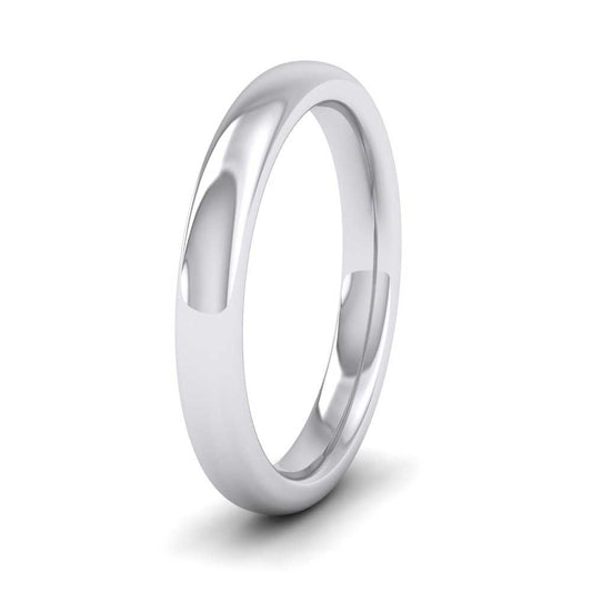 925 Sterling Silver 3mm Cushion Court Shape (Comfort Fit) Super Heavy Weight Wedding Ring