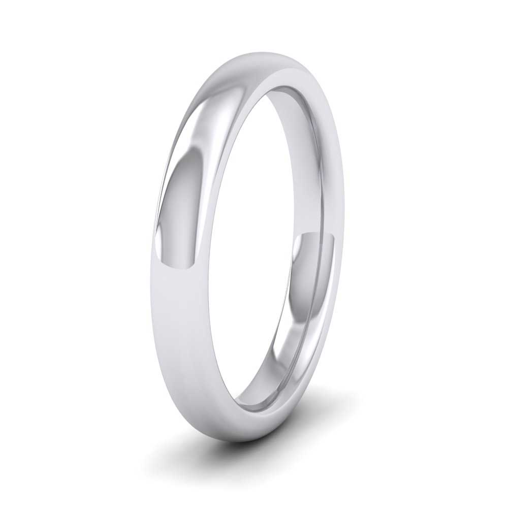 950 Palladium 3mm Cushion Court Shape (Comfort Fit) Super Heavy Weight Wedding Ring