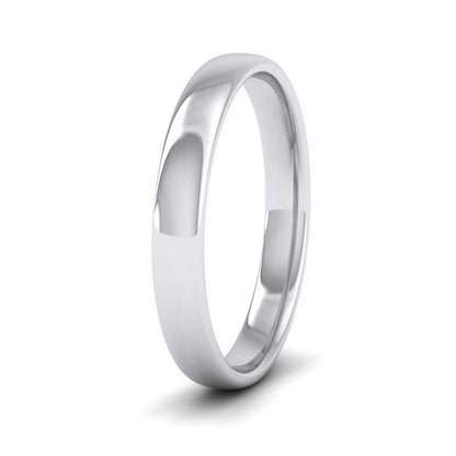 500 Palladium 3mm Cushion Court Shape (Comfort Fit) Classic Weight Wedding Ring