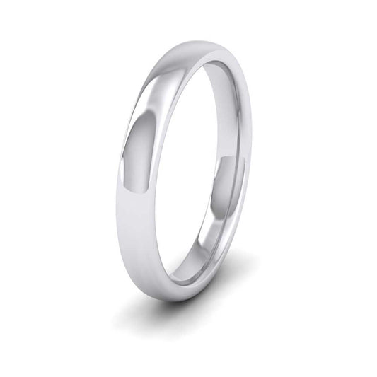 925 Sterling Silver 3mm Cushion Court Shape (Comfort Fit) Extra Heavy Weight Wedding Ring