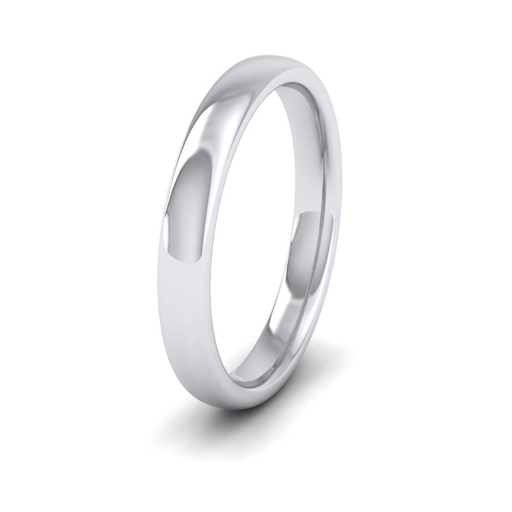 950 Palladium 3mm Cushion Court Shape (Comfort Fit) Extra Heavy Weight Wedding Ring