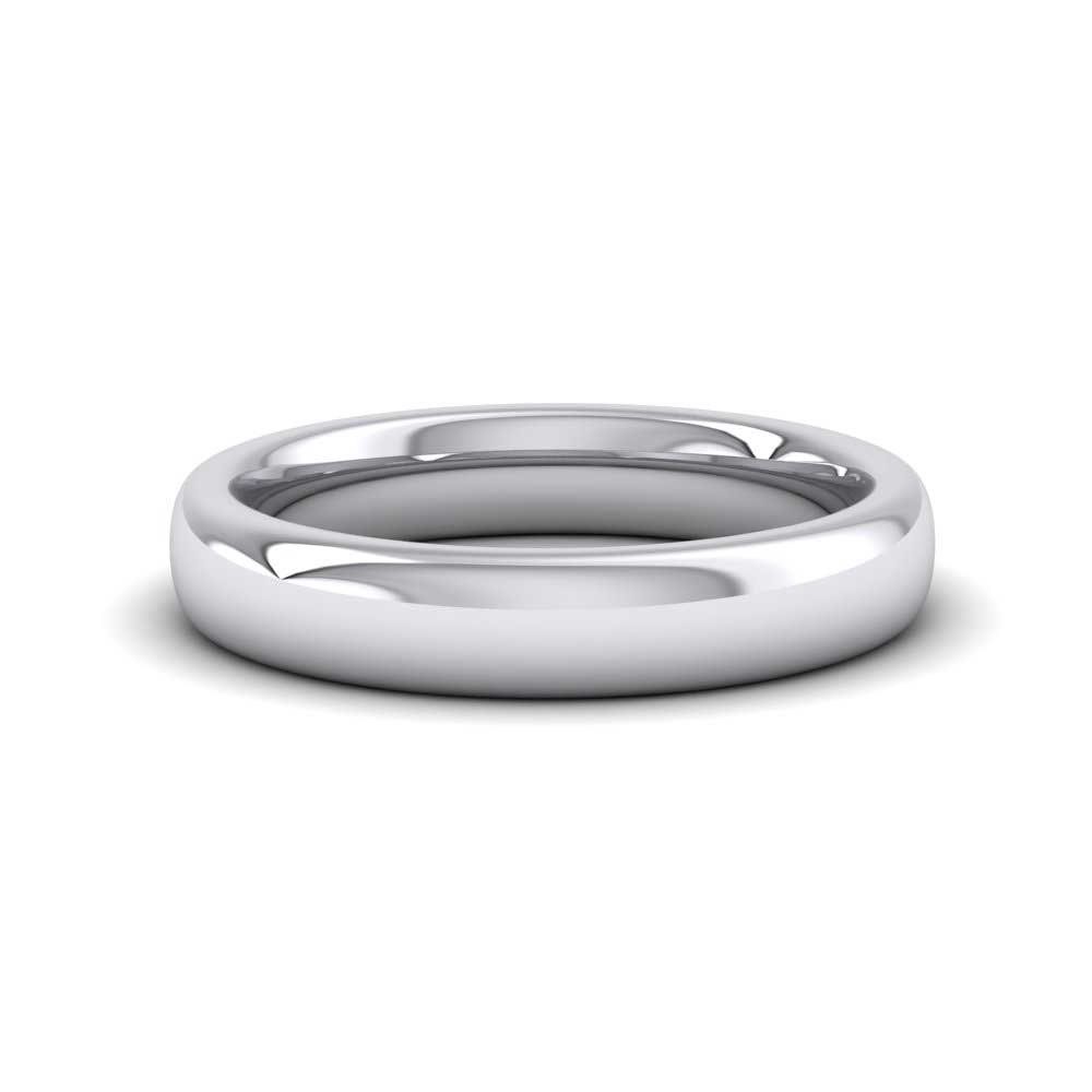 14ct White Gold 4mm Cushion Court Shape (Comfort Fit) Super Heavy Weight Wedding Ring Down View