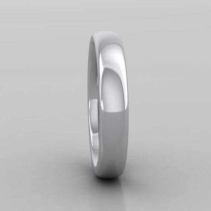 9ct White Gold 4mm Cushion Court Shape (Comfort Fit) Super Heavy Weight Wedding Ring Right View