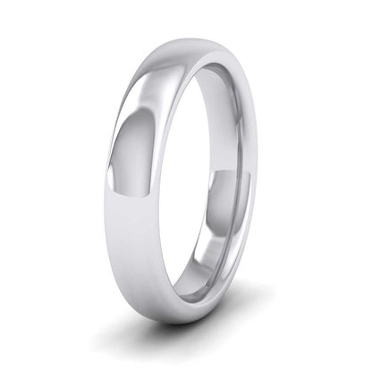 9ct White Gold 4mm Cushion Court Shape (Comfort Fit) Super Heavy Weight Wedding Ring