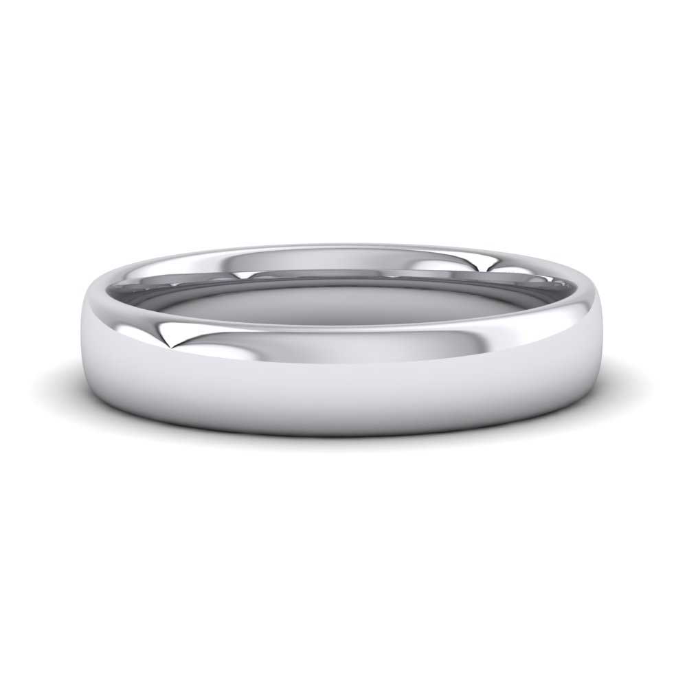 9ct White Gold 4mm Cushion Court Shape (Comfort Fit) Classic Weight Wedding Ring Down View
