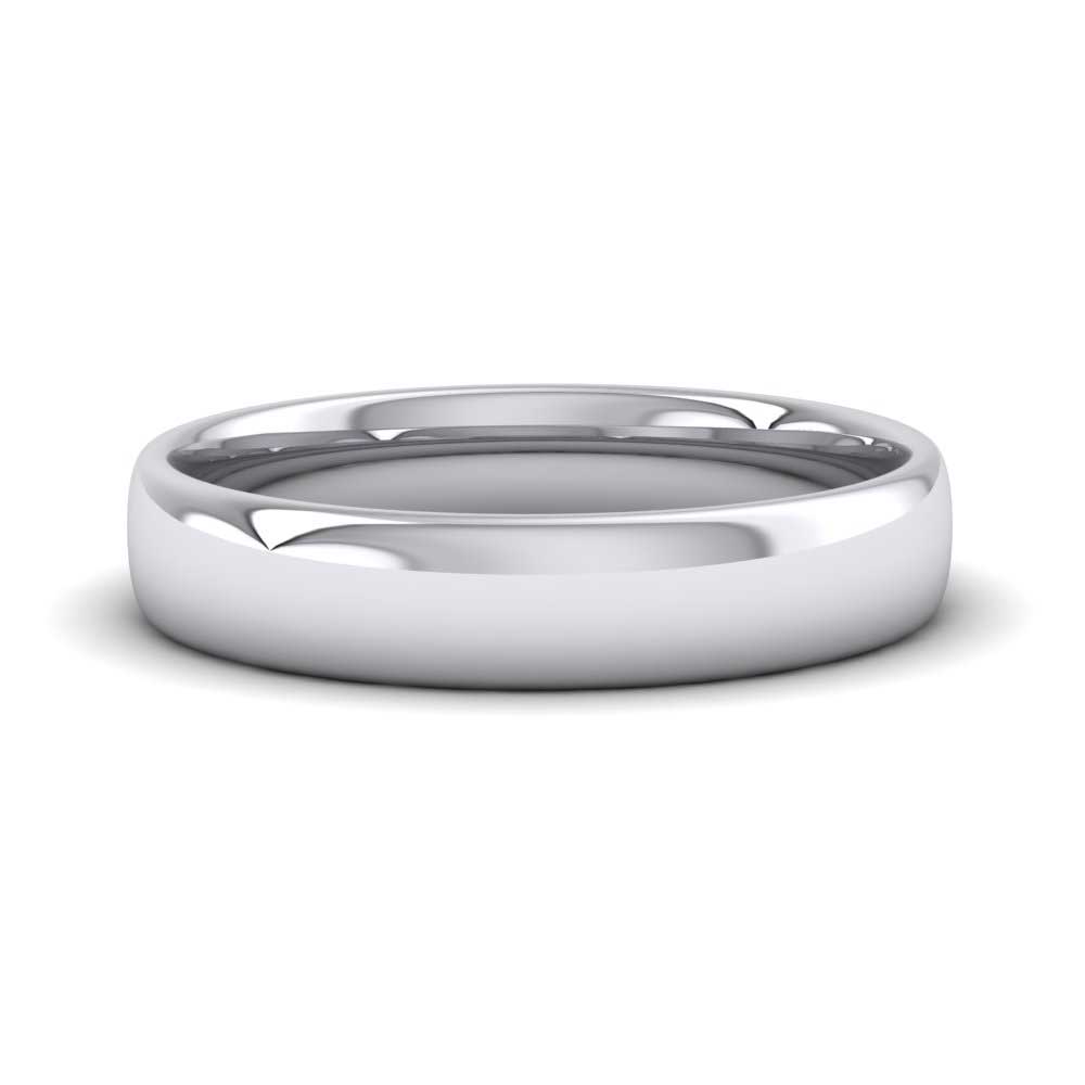 14ct White Gold 4mm Cushion Court Shape (Comfort Fit) Classic Weight Wedding Ring Down View