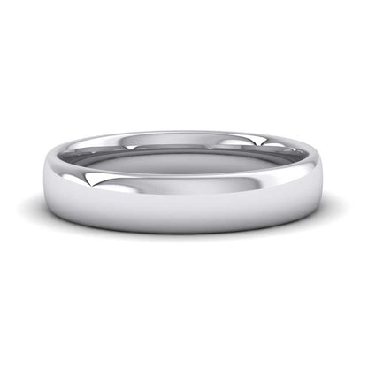 500 Palladium 4mm Cushion Court Shape (Comfort Fit) Classic Weight Wedding Ring Down View