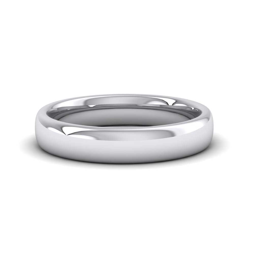 9ct White Gold 4mm Cushion Court Shape (Comfort Fit) Extra Heavy Weight Wedding Ring Down View