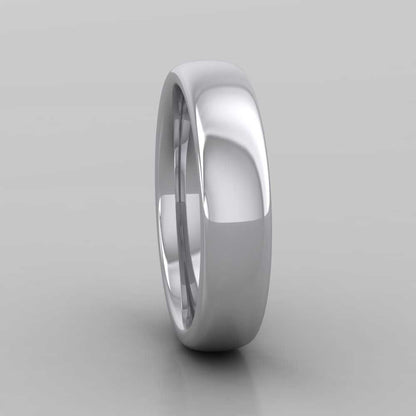 500 Palladium 5mm Cushion Court Shape (Comfort Fit) Super Heavy Weight Wedding Ring Right View