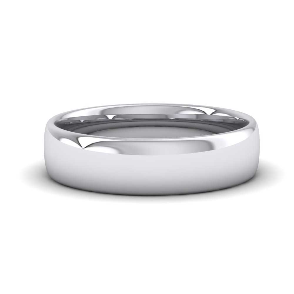 950 Platinum 5mm Cushion Court Shape (Comfort Fit) Classic Weight Wedding Ring Down View