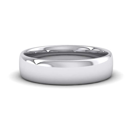 500 Palladium 5mm Cushion Court Shape (Comfort Fit) Classic Weight Wedding Ring Down View