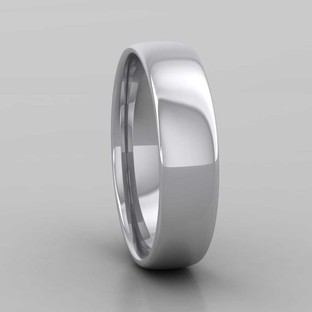 500 Palladium 5mm Cushion Court Shape (Comfort Fit) Classic Weight Wedding Ring Right View