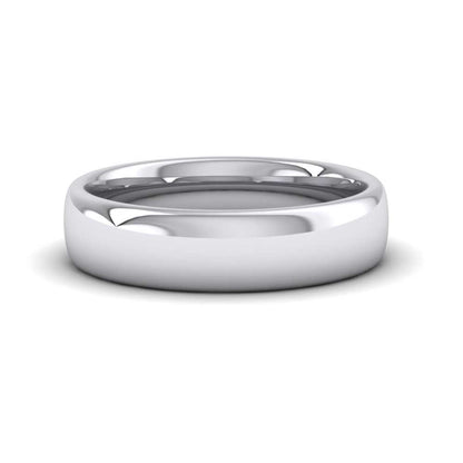 500 Palladium 5mm Cushion Court Shape (Comfort Fit) Extra Heavy Weight Wedding Ring Down View