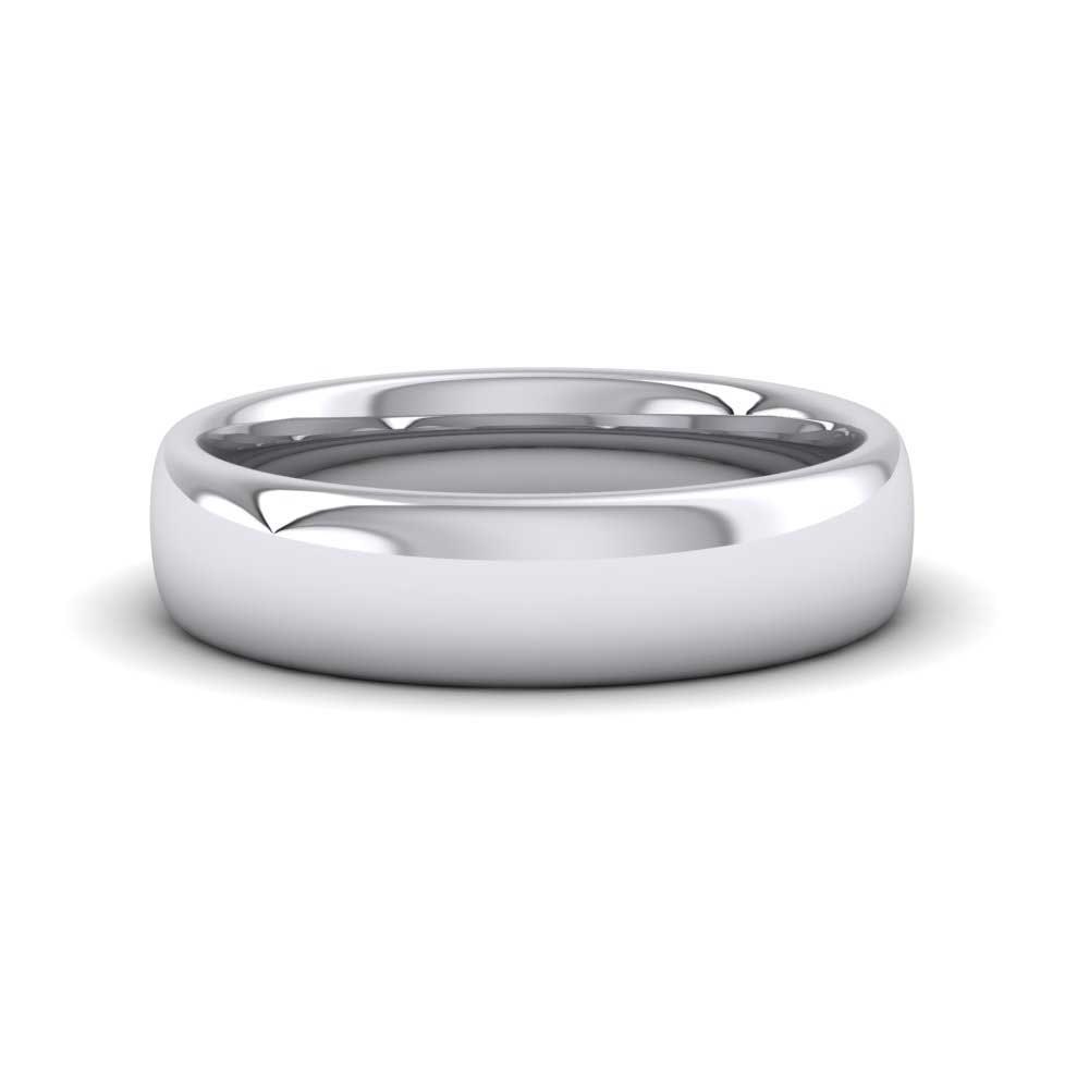 950 Palladium 5mm Cushion Court Shape (Comfort Fit) Extra Heavy Weight Wedding Ring Down View