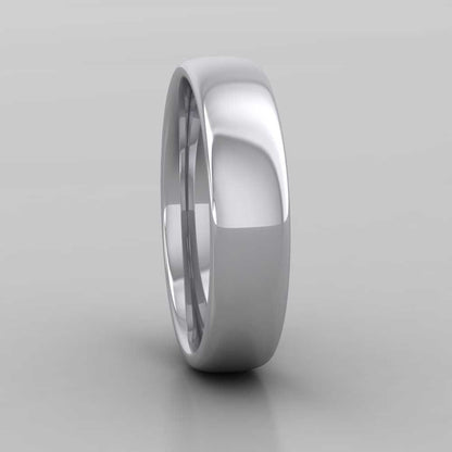 950 Palladium 5mm Cushion Court Shape (Comfort Fit) Extra Heavy Weight Wedding Ring Right View