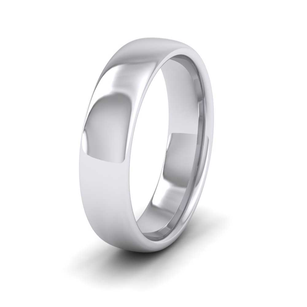 950 Palladium 5mm Cushion Court Shape (Comfort Fit) Extra Heavy Weight Wedding Ring