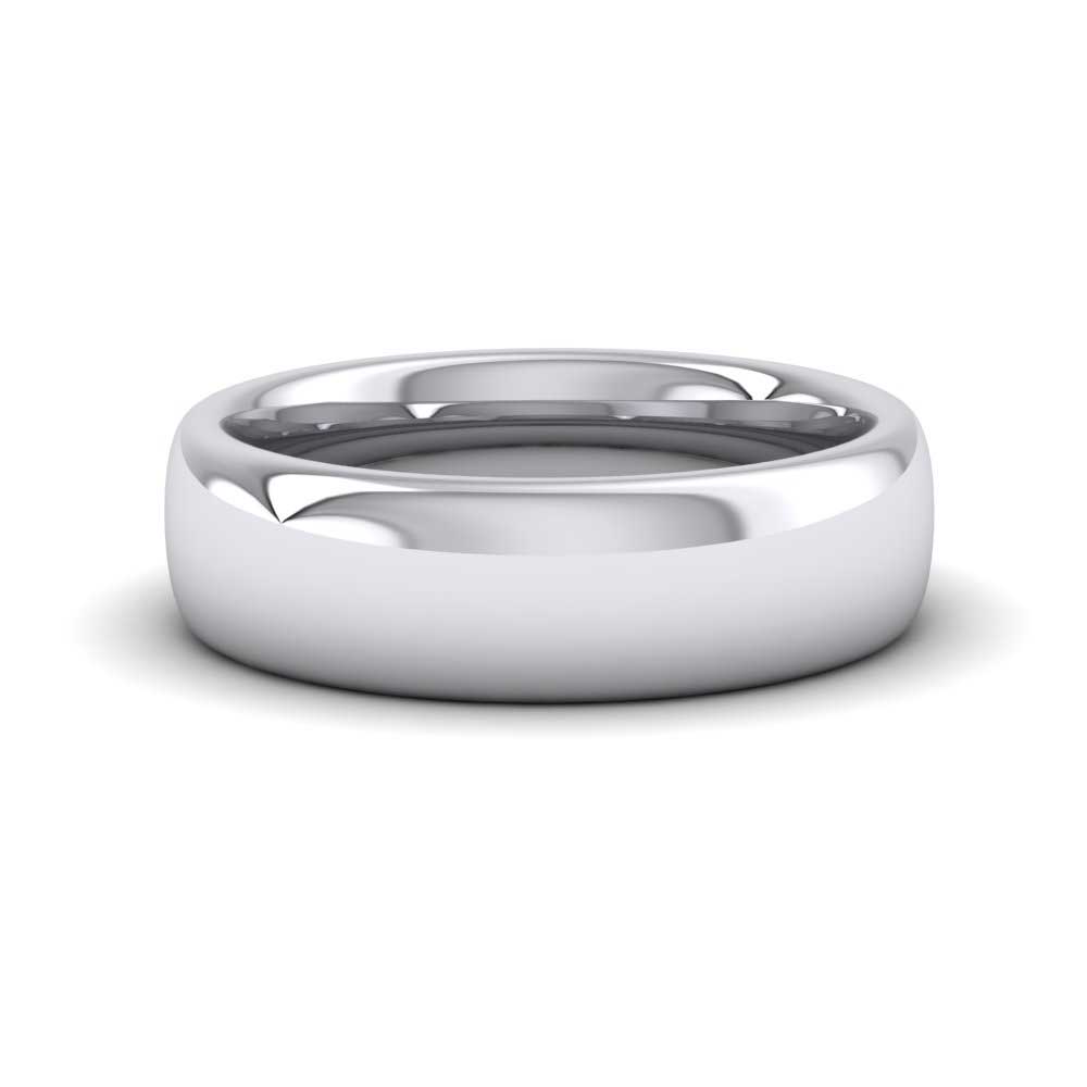 500 Palladium 6mm Cushion Court Shape (Comfort Fit) Super Heavy Weight Wedding Ring Down View