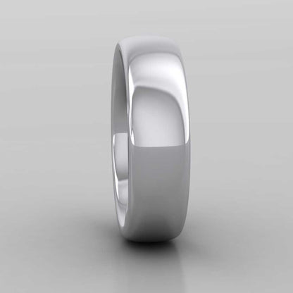 950 Palladium 6mm Cushion Court Shape (Comfort Fit) Super Heavy Weight Wedding Ring Right View