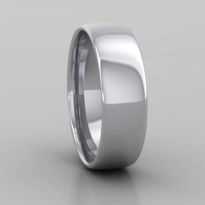 950 Palladium 6mm Cushion Court Shape (Comfort Fit) Classic Weight Wedding Ring Right View