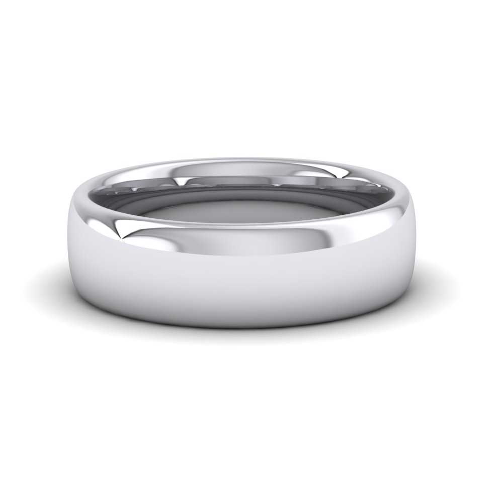 950 Platinum 6mm Cushion Court Shape (Comfort Fit) Extra Heavy Weight Wedding Ring Down View
