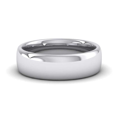 950 Platinum 6mm Cushion Court Shape (Comfort Fit) Extra Heavy Weight Wedding Ring Down View