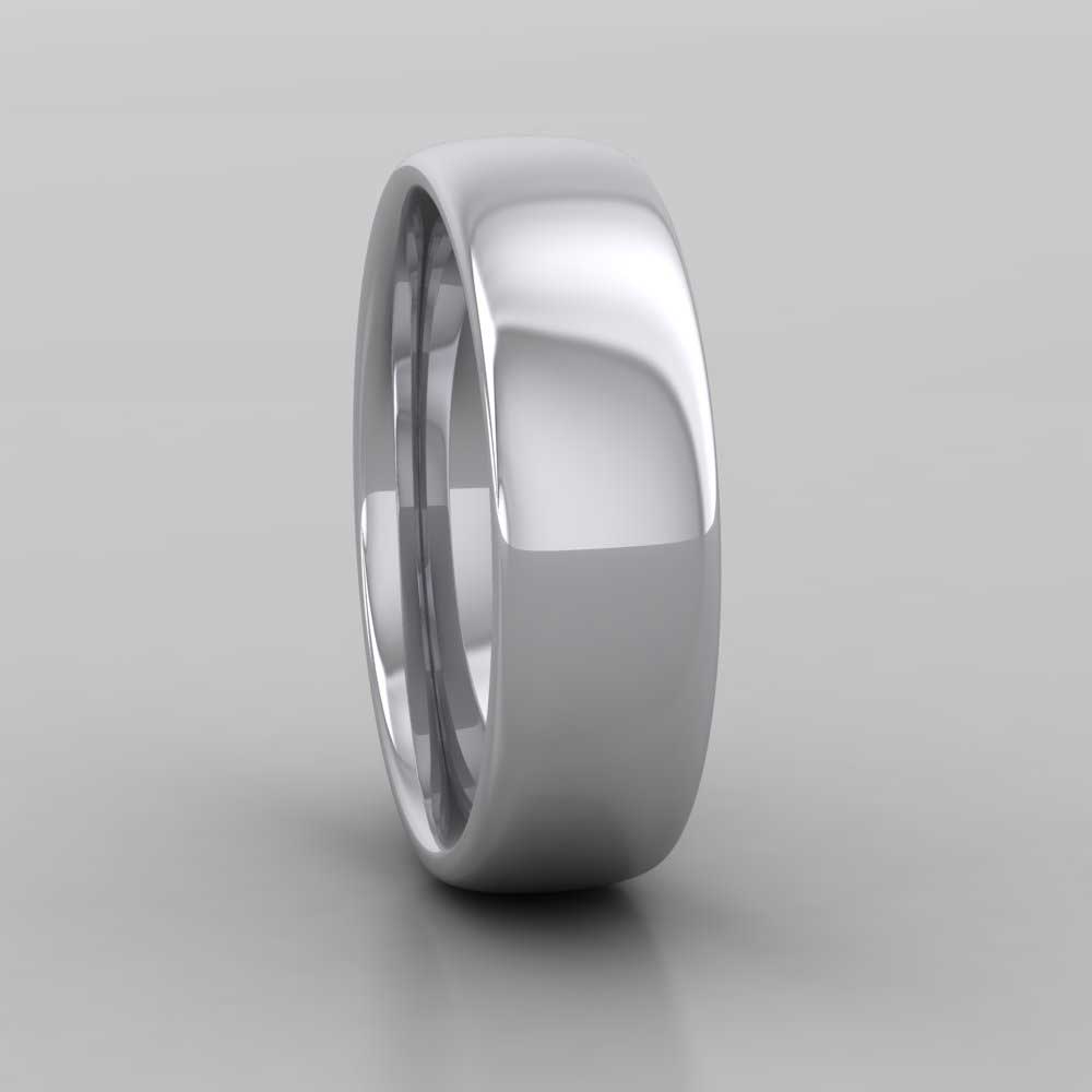 950 Palladium 6mm Cushion Court Shape (Comfort Fit) Extra Heavy Weight Wedding Ring Right View