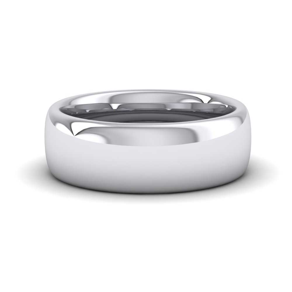 950 Platinum 7mm Cushion Court Shape (Comfort Fit) Super Heavy Weight Wedding Ring Down View