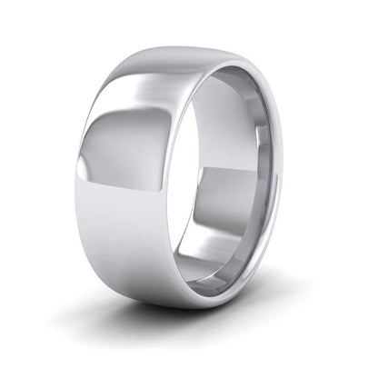 500 Palladium 8mm Cushion Court Shape (Comfort Fit) Extra Heavy Weight Wedding Ring