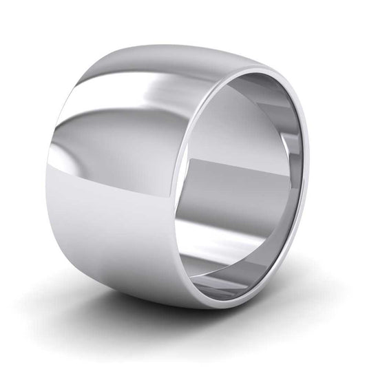 500 Palladium 12mm D shape Extra Heavy Weight Wedding Ring