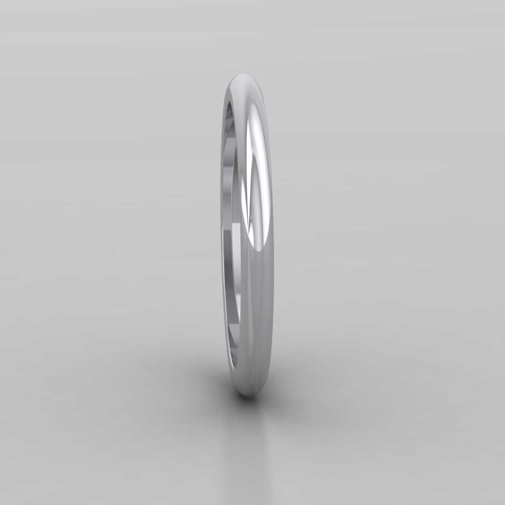 500 Palladium 2mm D shape Super Heavy Weight Wedding Ring Right View