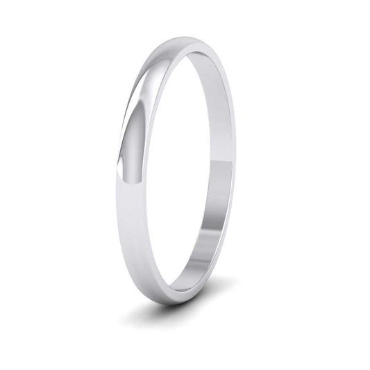 500 Palladium 2mm D shape Classic Weight Wedding Ring