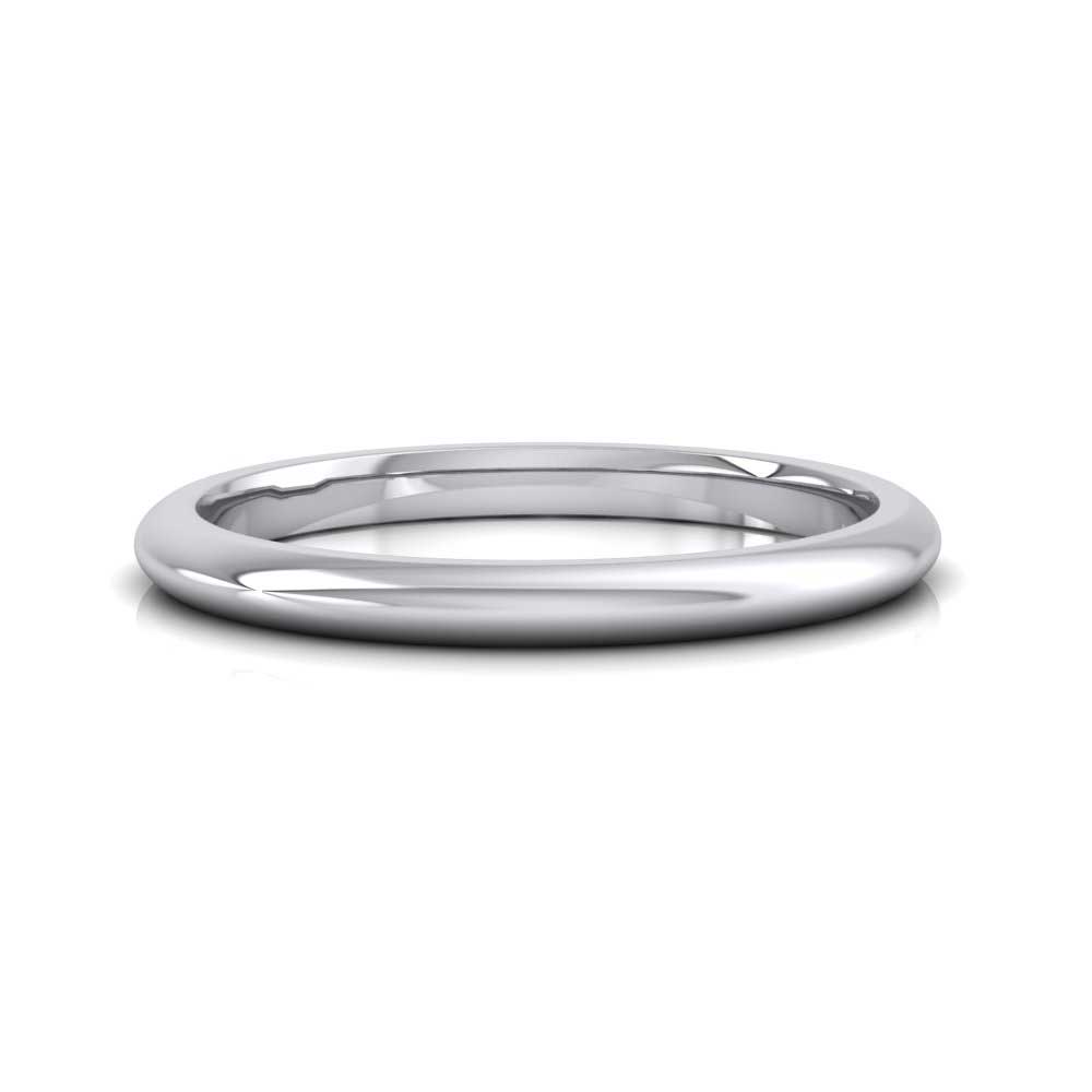 950 Platinum 2mm D shape Extra Heavy Weight Wedding Ring